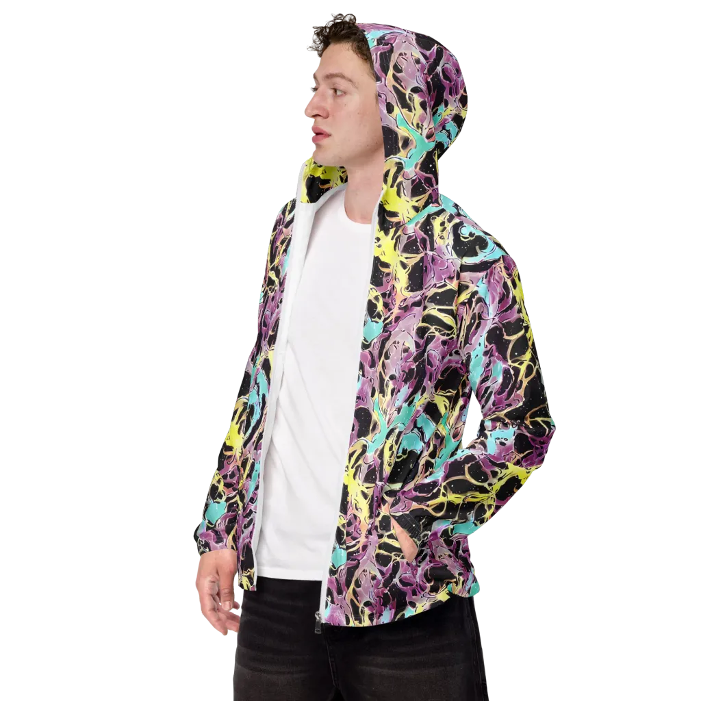 Dreams in Orbit on Men's Windbreaker — Left Front
