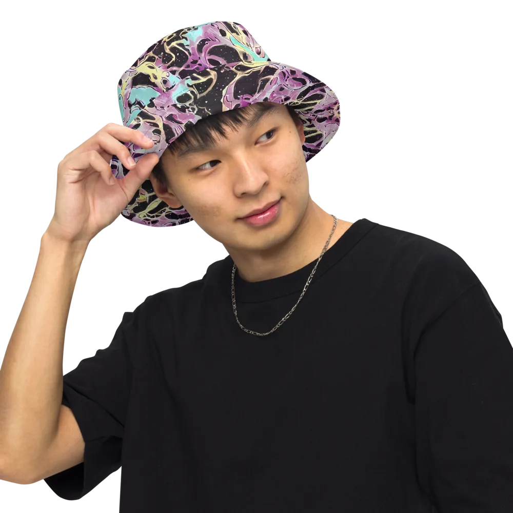 Dreams in Orbit on Reversible Bucket Hat — Front Inside