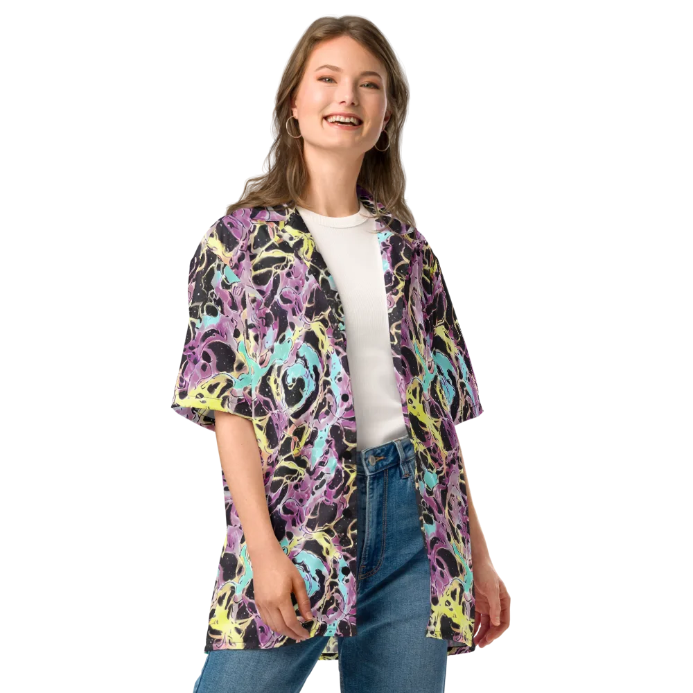Dreams in Orbit on Button Shirt — Front