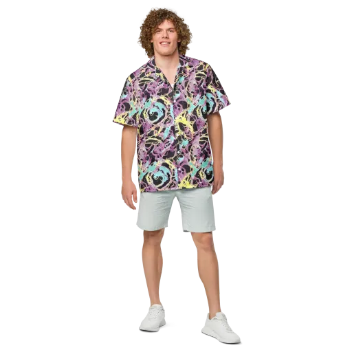 Dreams in Orbit on a Button Shirt