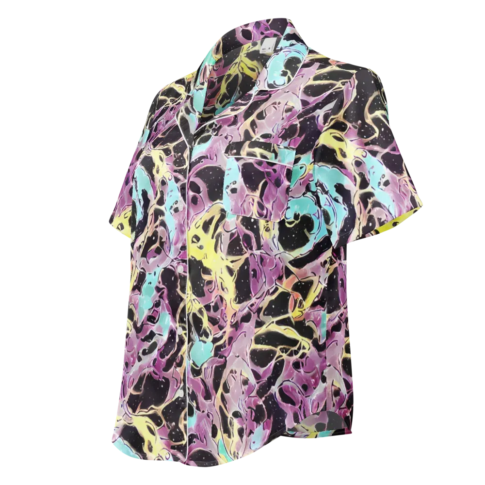 Dreams in Orbit on Women's Short Sleeve Pajama Top — Left Front