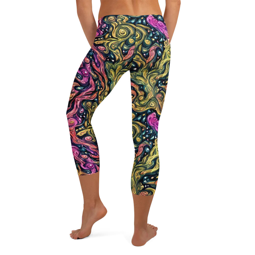 Prismatic Currents on Capri Leggings — Back