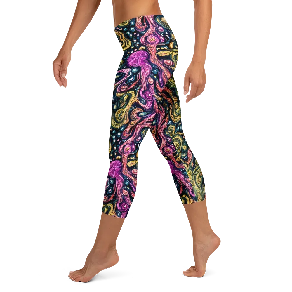 Prismatic Currents on Capri Leggings — Left