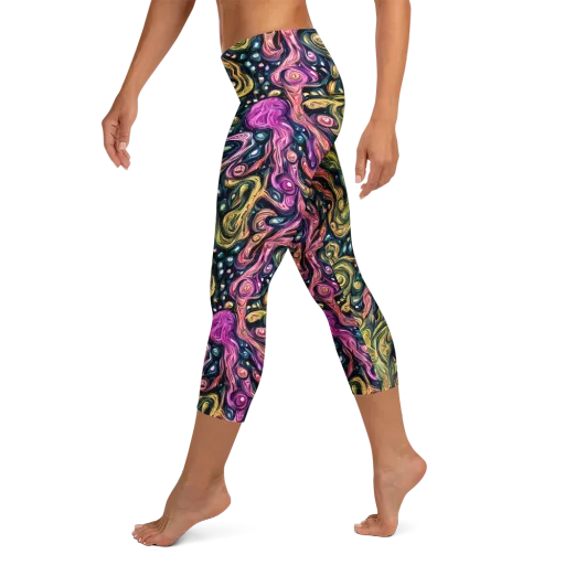 Prismatic Currents on a Capri Leggings