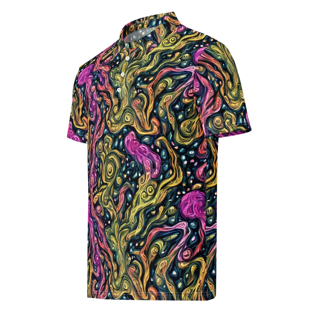 Prismatic Currents on Men's Slim Fit Polo Shirt — Left Front