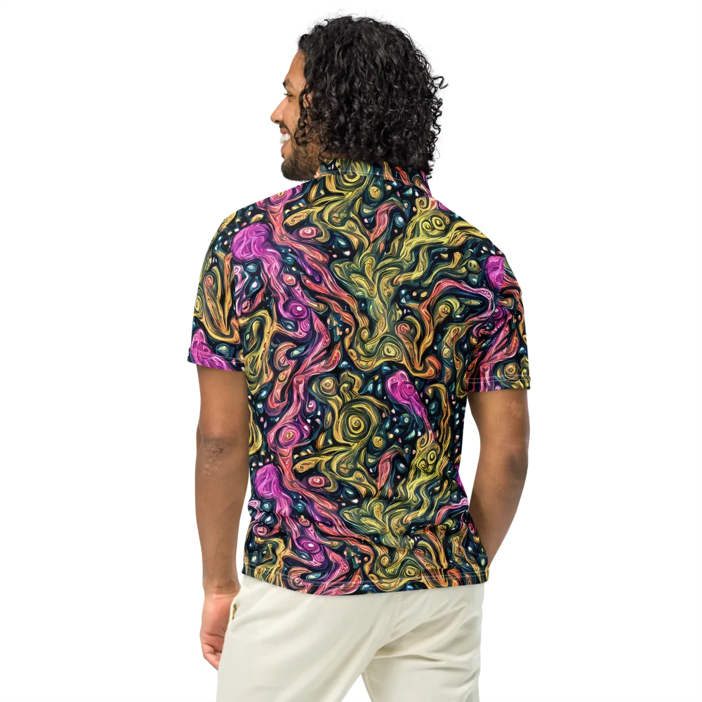 Prismatic Currents on Men's Slim Fit Polo Shirt — Back