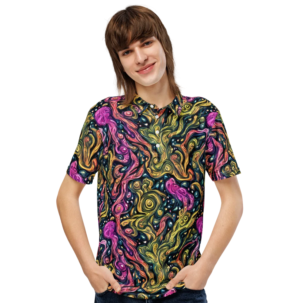 Prismatic Currents on Men's Slim Fit Polo Shirt — Front