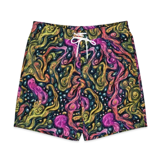 Prismatic Currents on a Men's Board Shorts