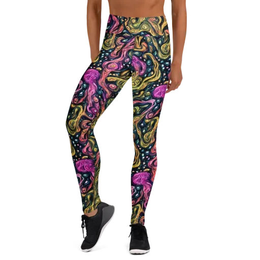 Prismatic Currents on a Yoga Leggings