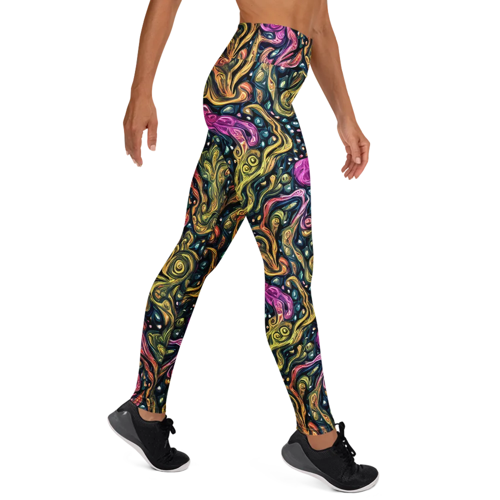 Prismatic Currents on Yoga Leggings — Right