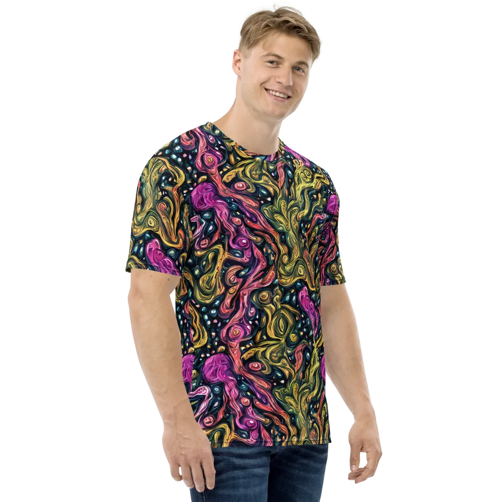 Prismatic Currents on Men's Crew Neck T-Shirt — Right