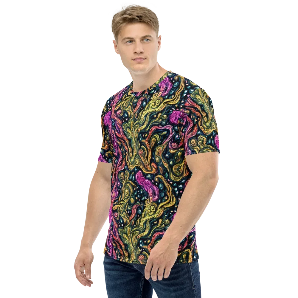 Prismatic Currents on Men's Crew Neck T-Shirt — Left