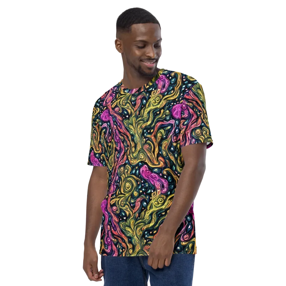 Prismatic Currents on Men's Crew Neck T-Shirt — Left
