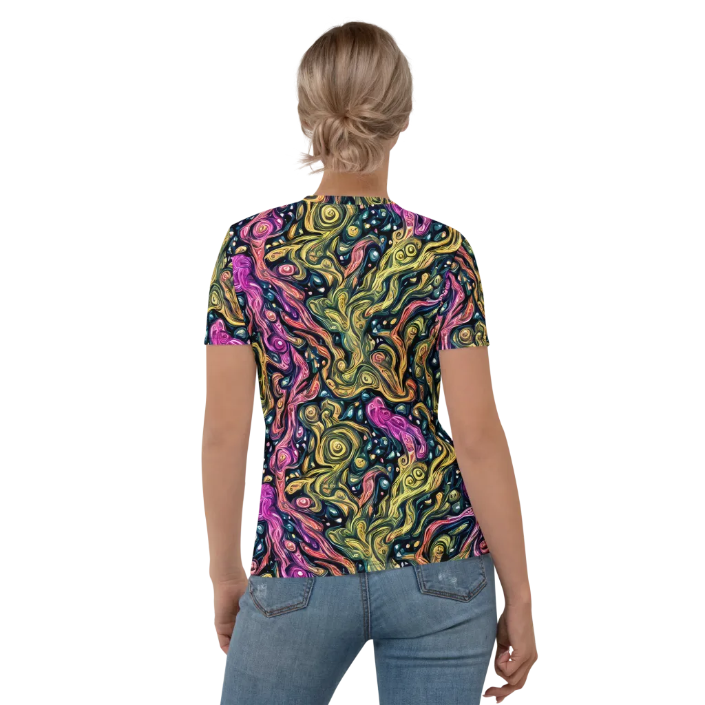 Prismatic Currents on Women's Crew Neck T-Shirt — Back