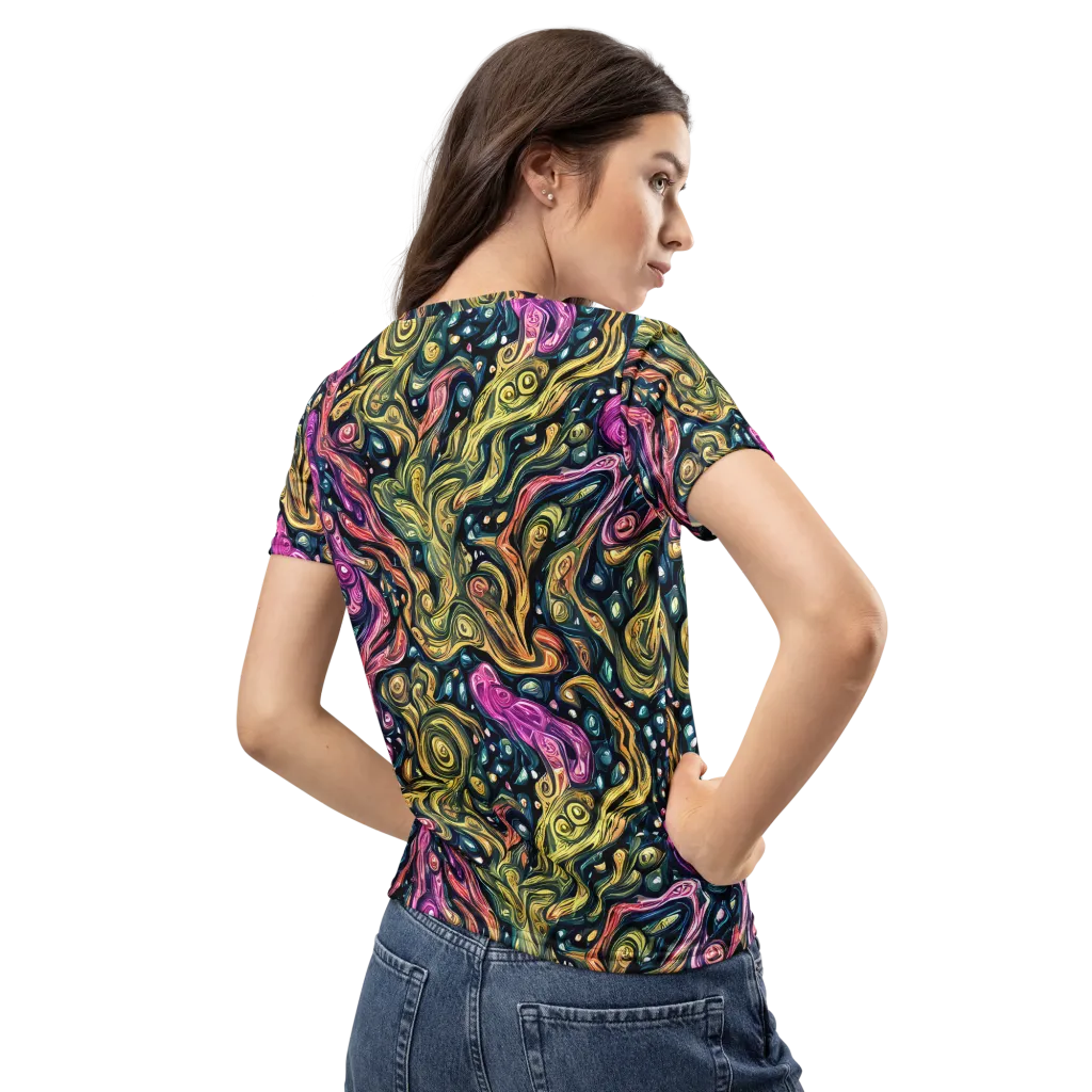 Prismatic Currents on Women's Crew Neck T-Shirt — Back