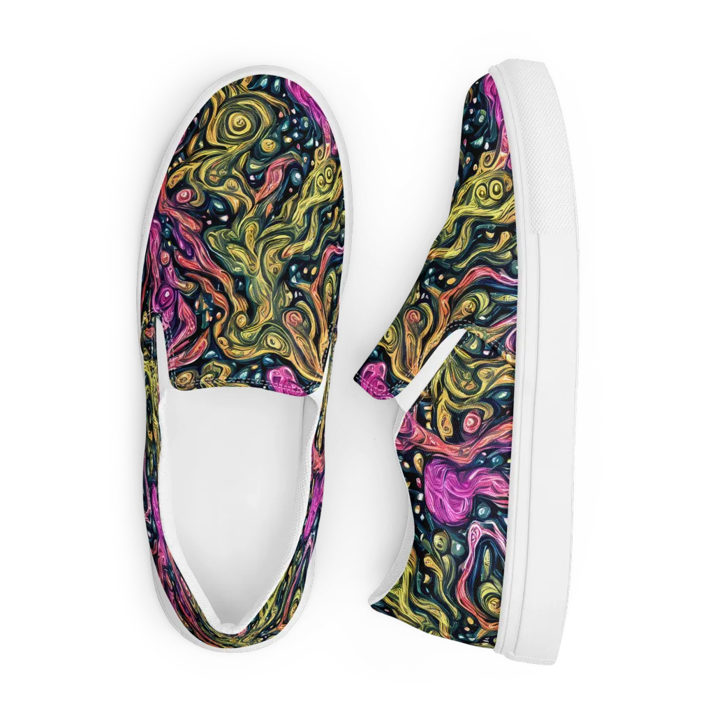 Prismatic Currents on Men's Slip-On Canvas Shoes — Front