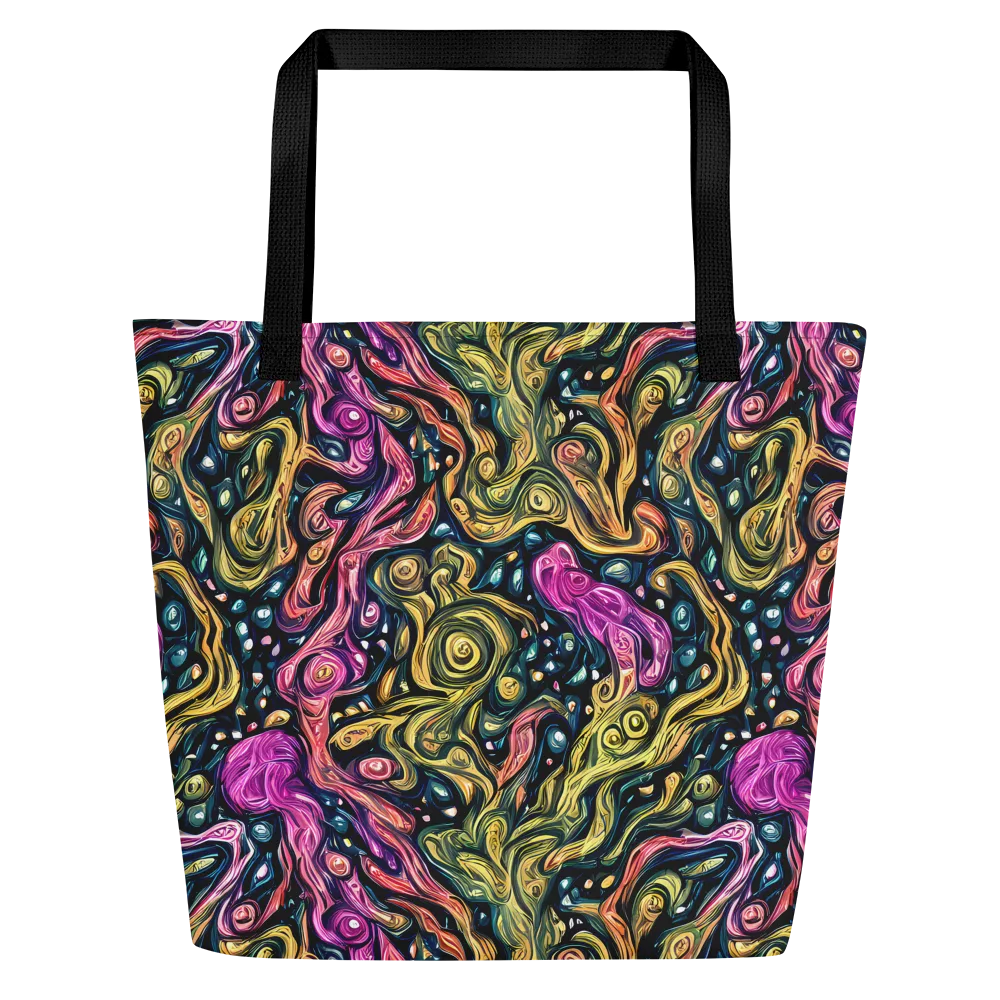Prismatic Currents on Large Tote Bag W/ Pocket — Front