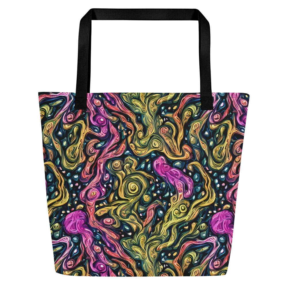 Prismatic Currents on Large Tote Bag W/ Pocket — Front