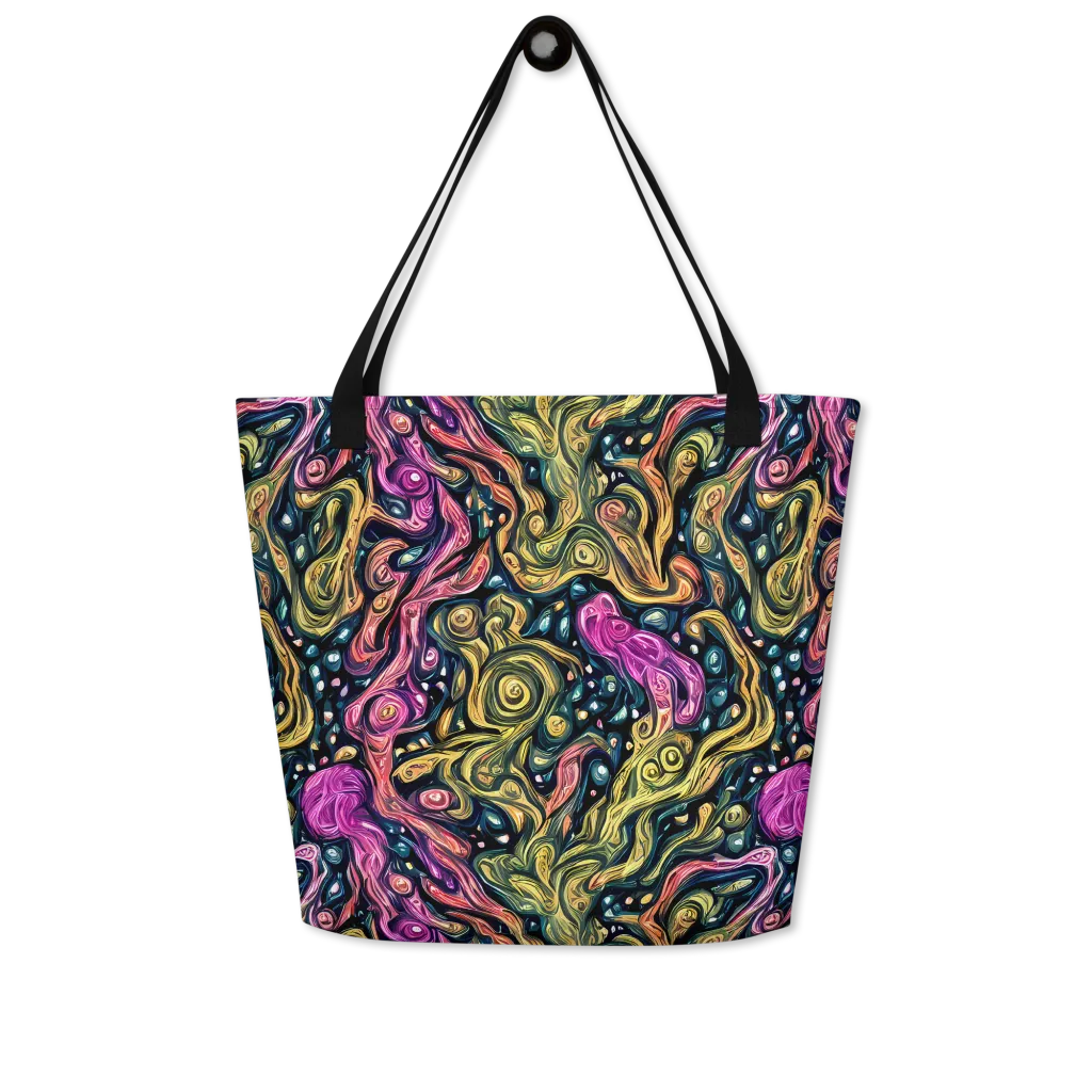 Prismatic Currents on Large Tote Bag W/ Pocket — Front