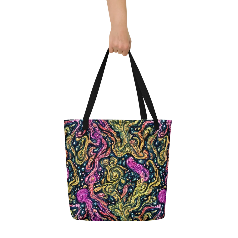Prismatic Currents on Large Tote Bag W/ Pocket — Front