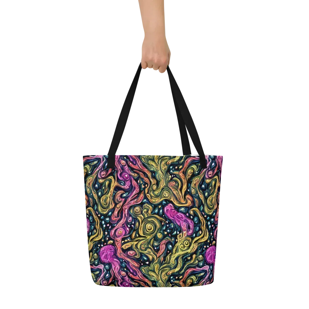Prismatic Currents on Large Tote Bag W/ Pocket — Front
