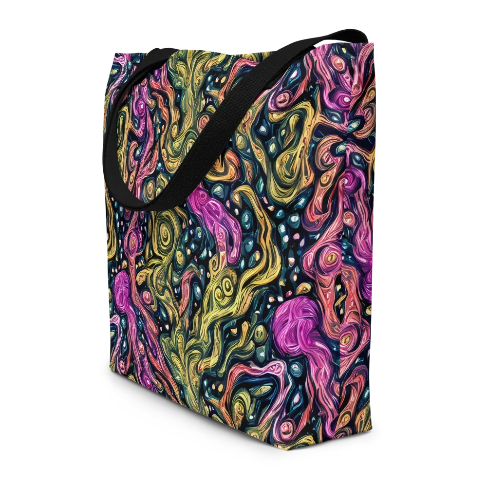 Prismatic Currents on Large Tote Bag W/ Pocket — Front