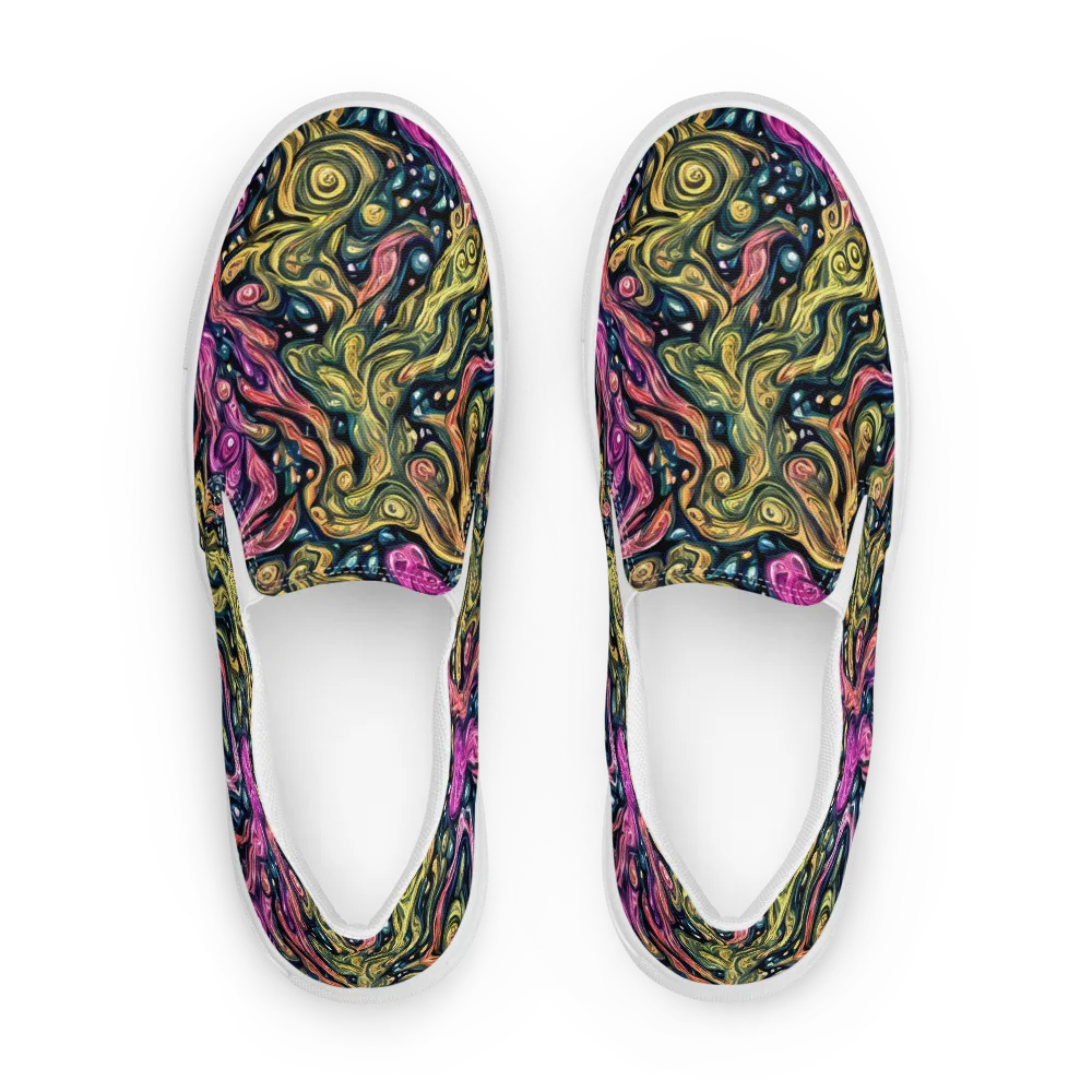 Prismatic Currents on Women's Slip-On Canvas Shoes — Front