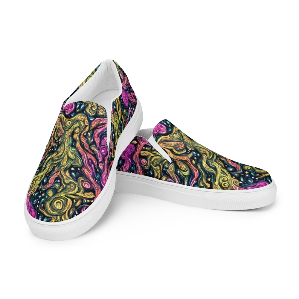 Prismatic Currents on Women's Slip-On Canvas Shoes — Left Front