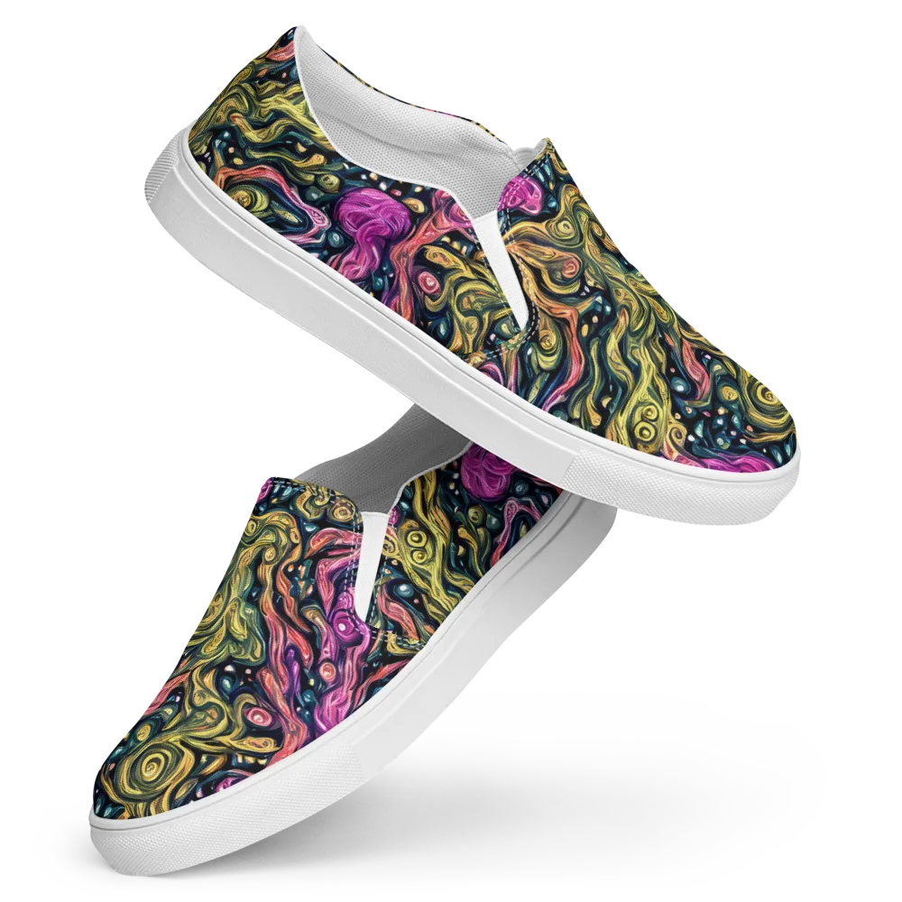Prismatic Currents on Women's Slip-On Canvas Shoes — Front