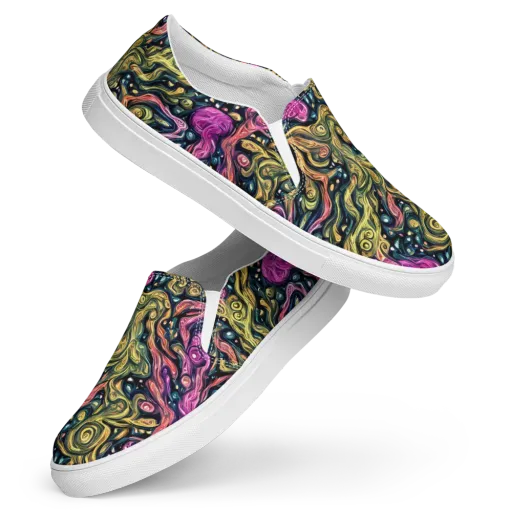 Prismatic Currents on a Women's Slip-On Canvas Shoes