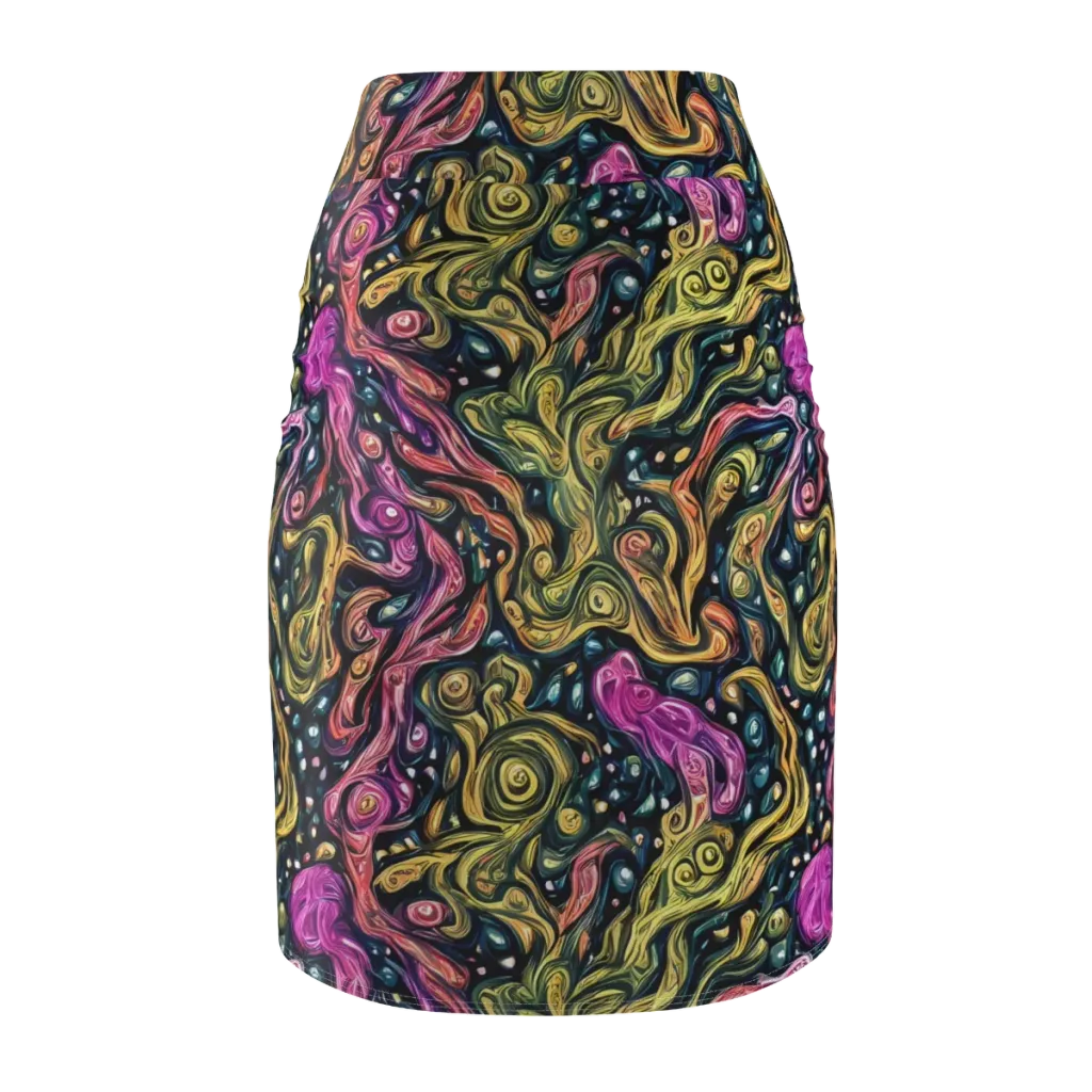Prismatic Currents on Pencil Skirt — Back