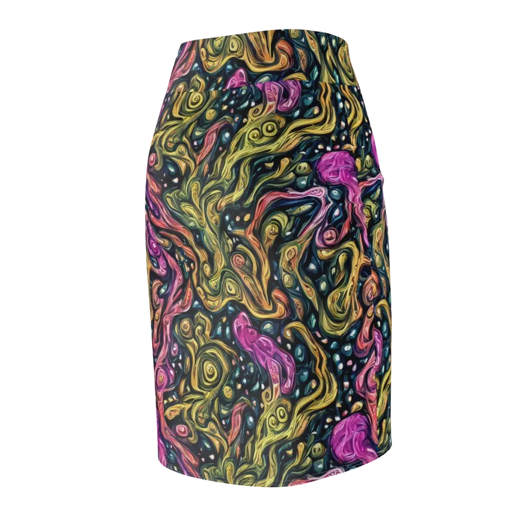 Prismatic Currents on Pencil Skirt — Back Side