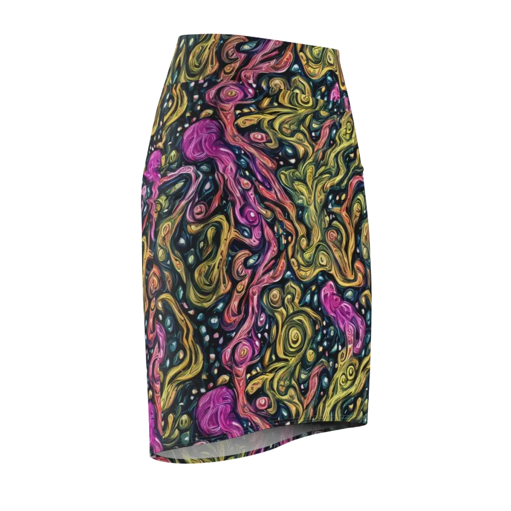 Prismatic Currents on Pencil Skirt — Front Side