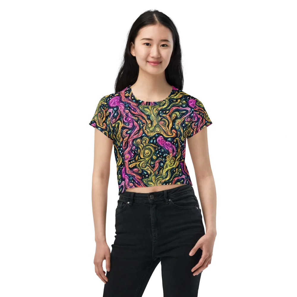 Prismatic Currents on Crop Tee — Front