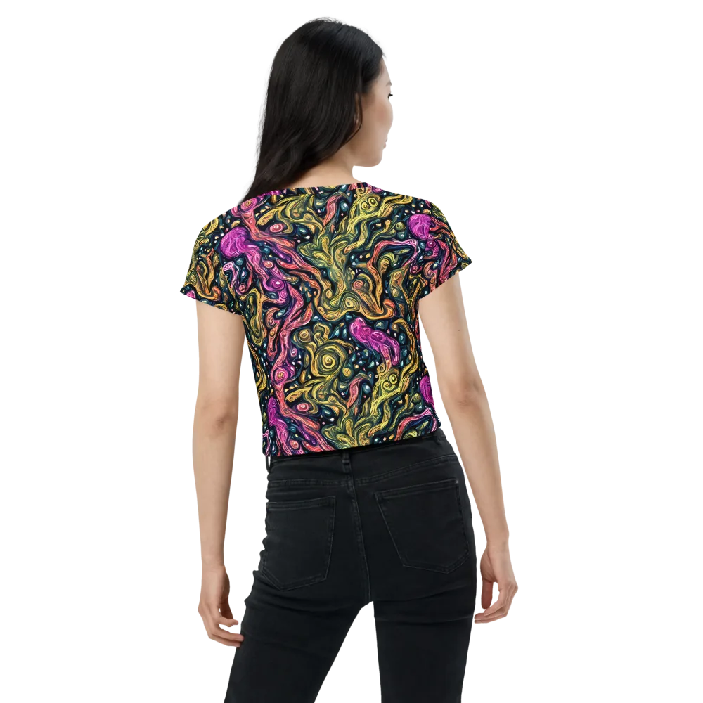 Prismatic Currents on Crop Tee — Back
