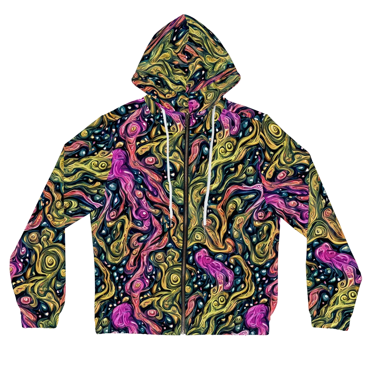 Prismatic Currents on Women's Full-Zip Hoodie — Front