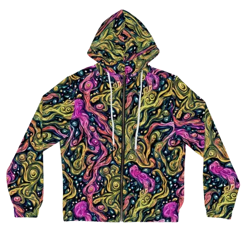 Prismatic Currents on a Women's Full-Zip Hoodie