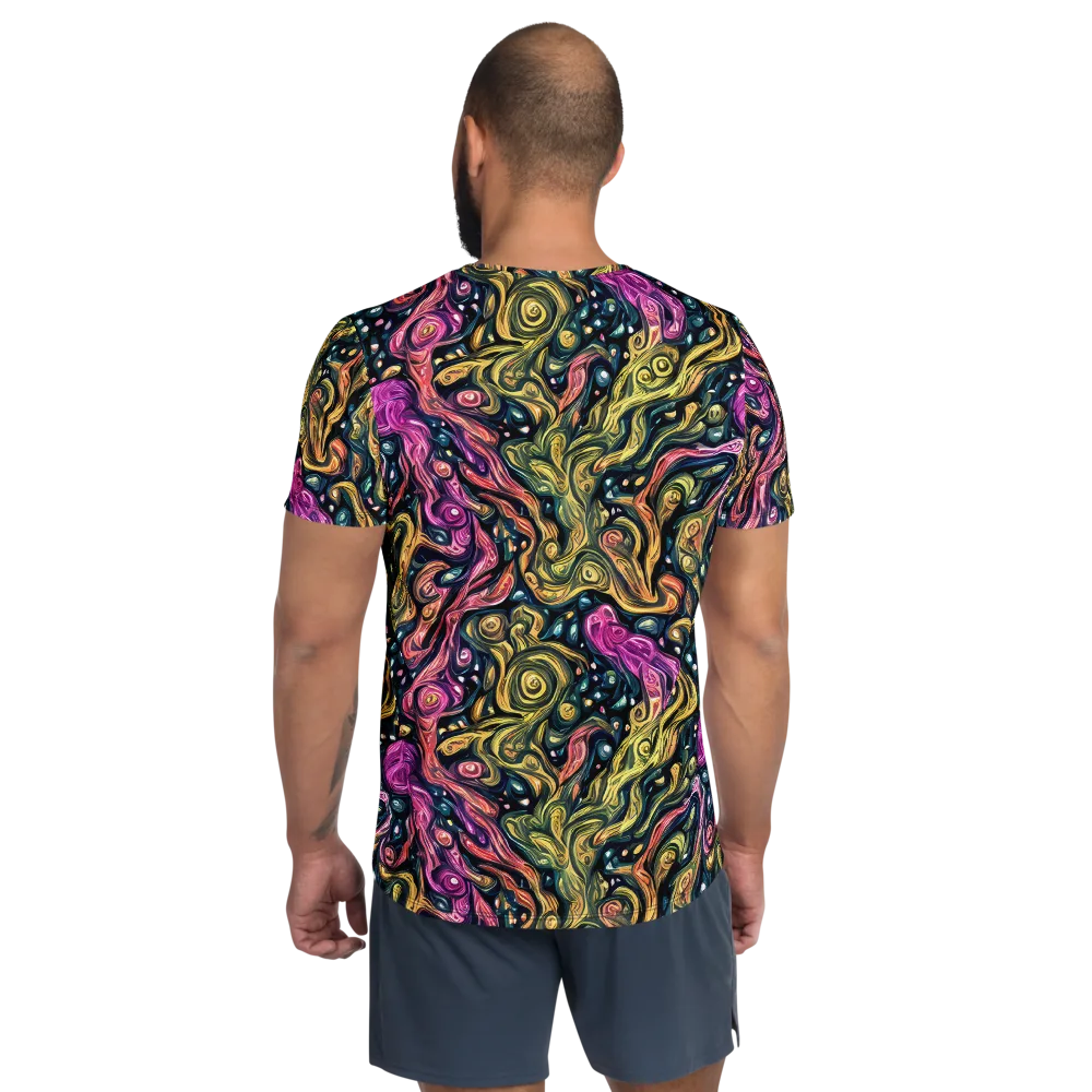 Prismatic Currents on Men's Athletic T-Shirt — Back