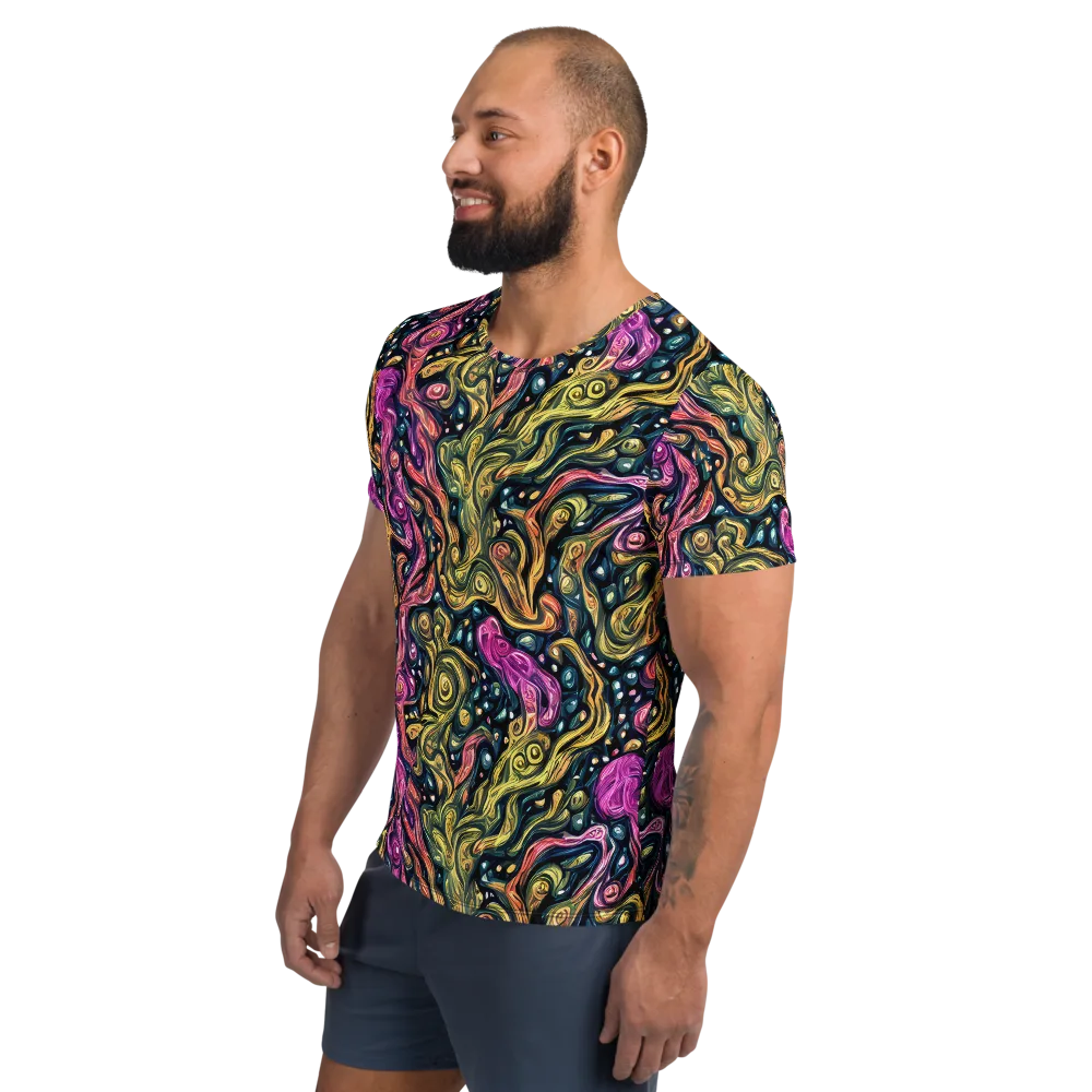 Prismatic Currents on Men's Athletic T-Shirt — Left