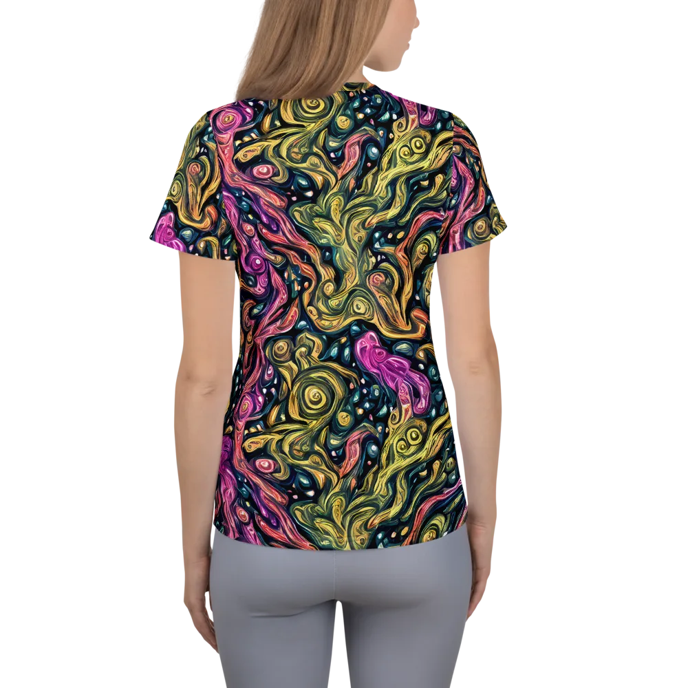 Prismatic Currents on Women's Athletic T-Shirt — Back