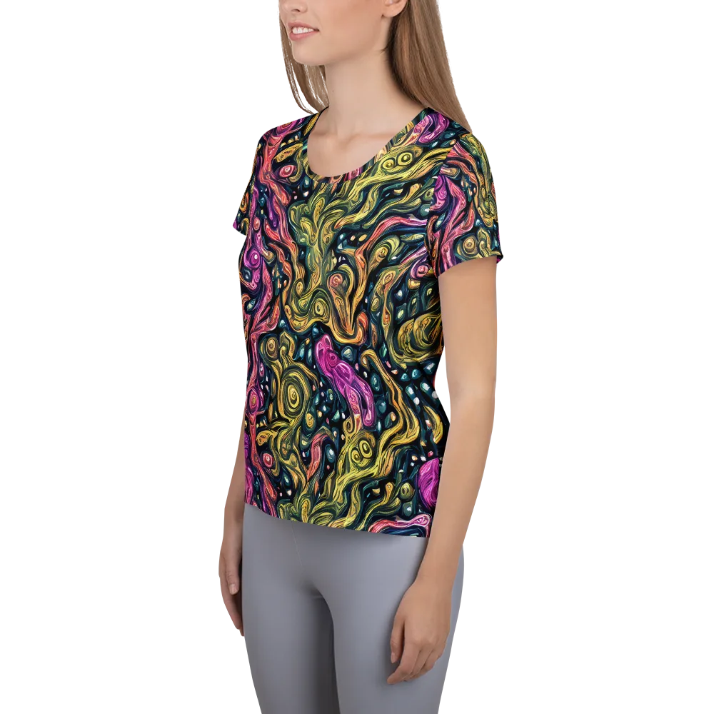 Prismatic Currents on Women's Athletic T-Shirt — Left