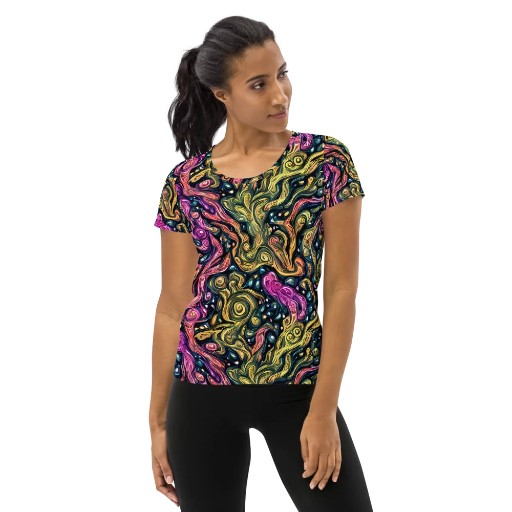 Prismatic Currents on Women's Athletic T-Shirt — Front