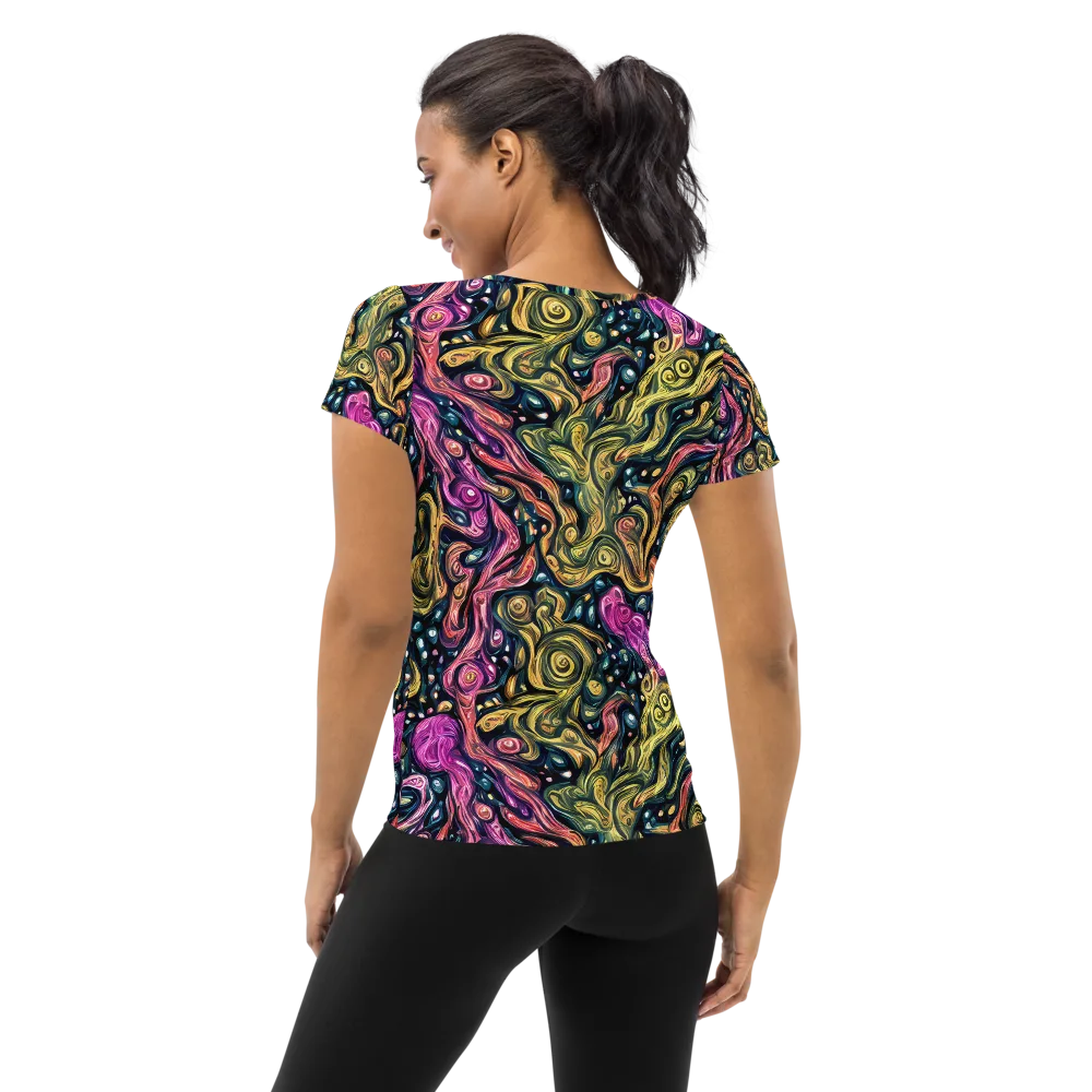 Prismatic Currents on Women's Athletic T-Shirt — Back