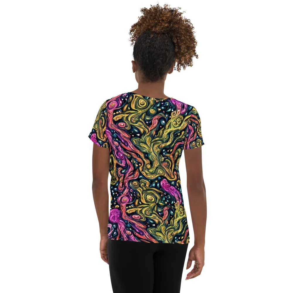 Prismatic Currents on Women's Athletic T-Shirt — Back