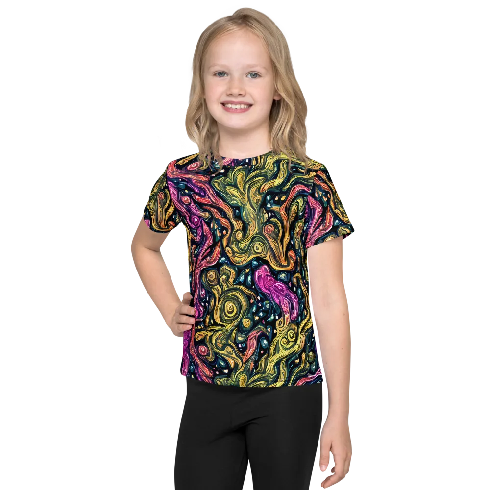 Prismatic Currents on Kids Crew Neck T-Shirt — Front