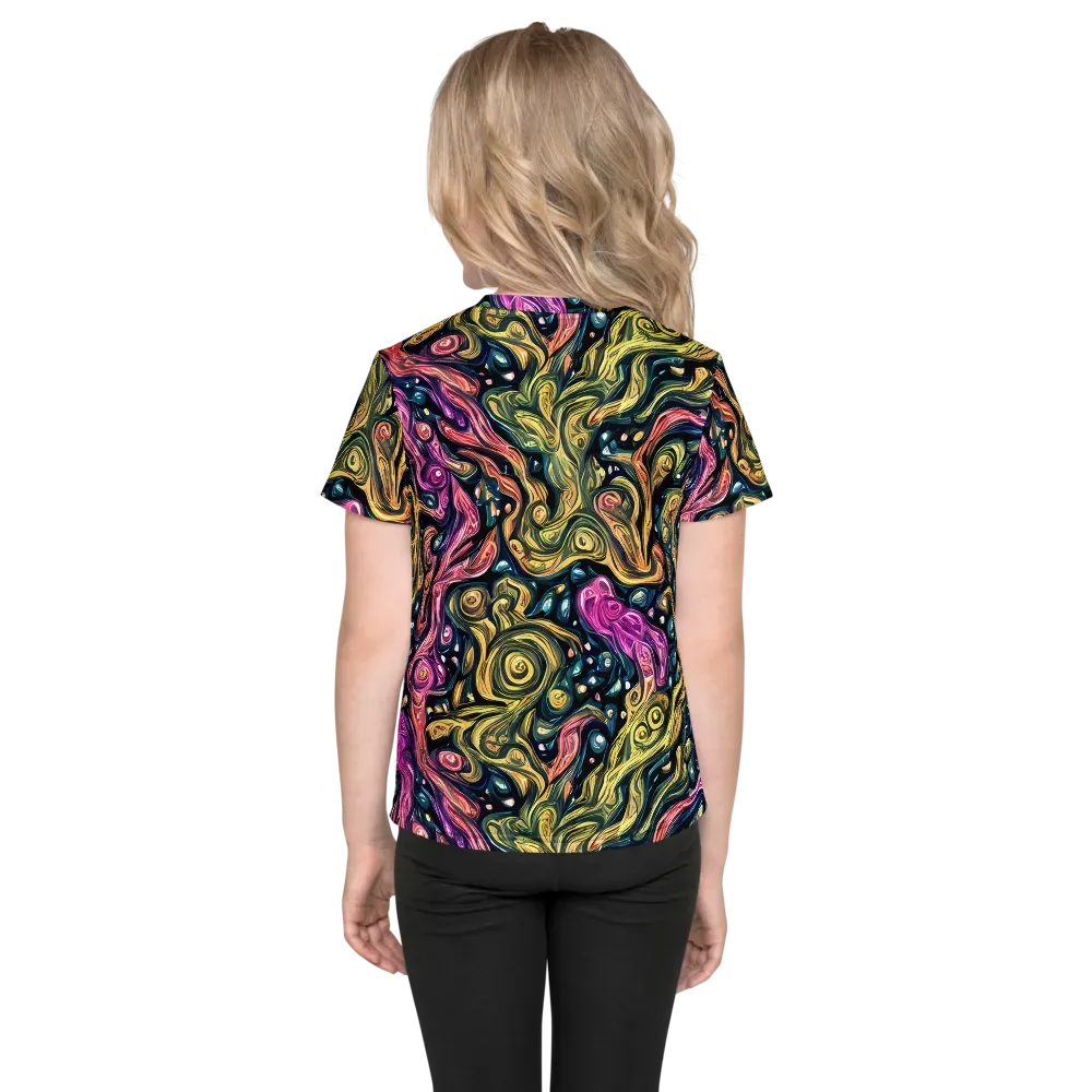 Prismatic Currents on Kids Crew Neck T-Shirt — Back