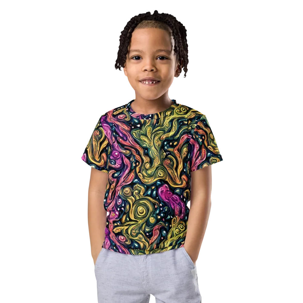 Prismatic Currents on Kids Crew Neck T-Shirt — Front