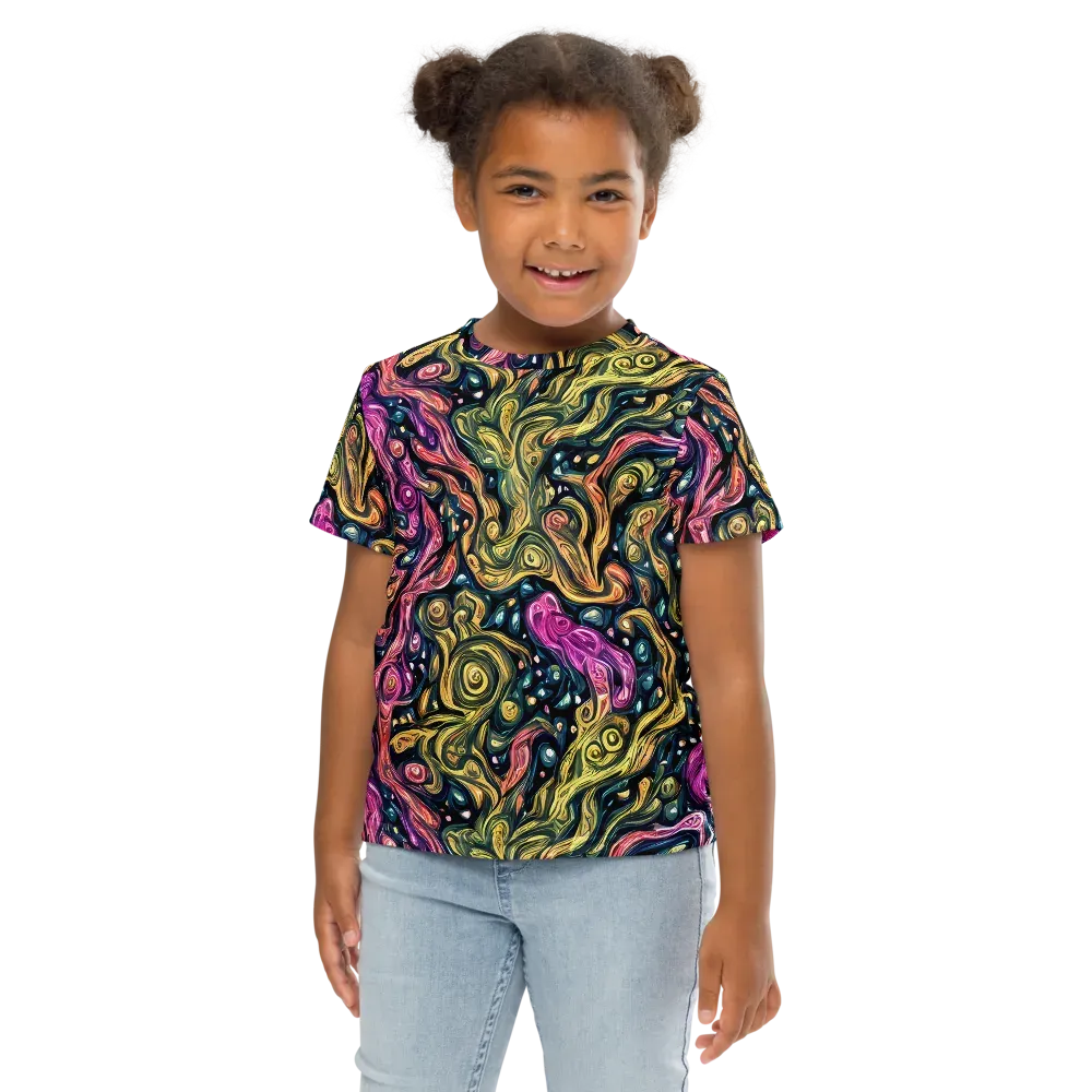 Prismatic Currents on Kids Crew Neck T-Shirt — Front