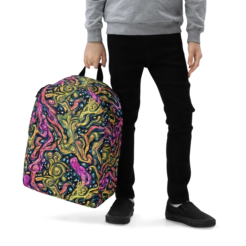Prismatic Currents on Minimalist Backpack — Zoomed-in