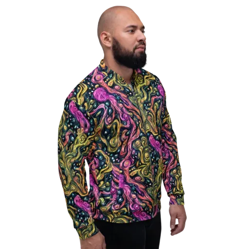 Prismatic Currents on a Bomber Jacket
